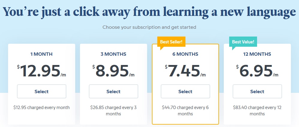 Babbel Pricing