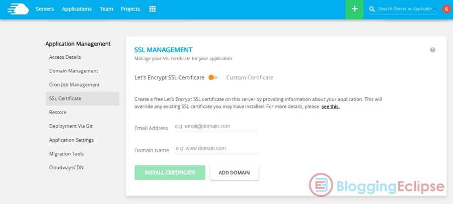 Cloudways-Letsencrypt-SSL-install