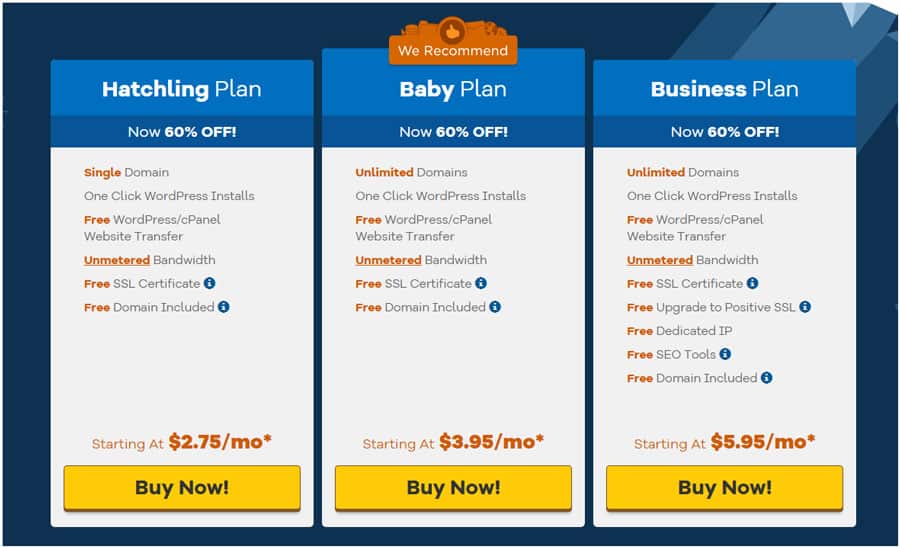 Hostgator Pricing