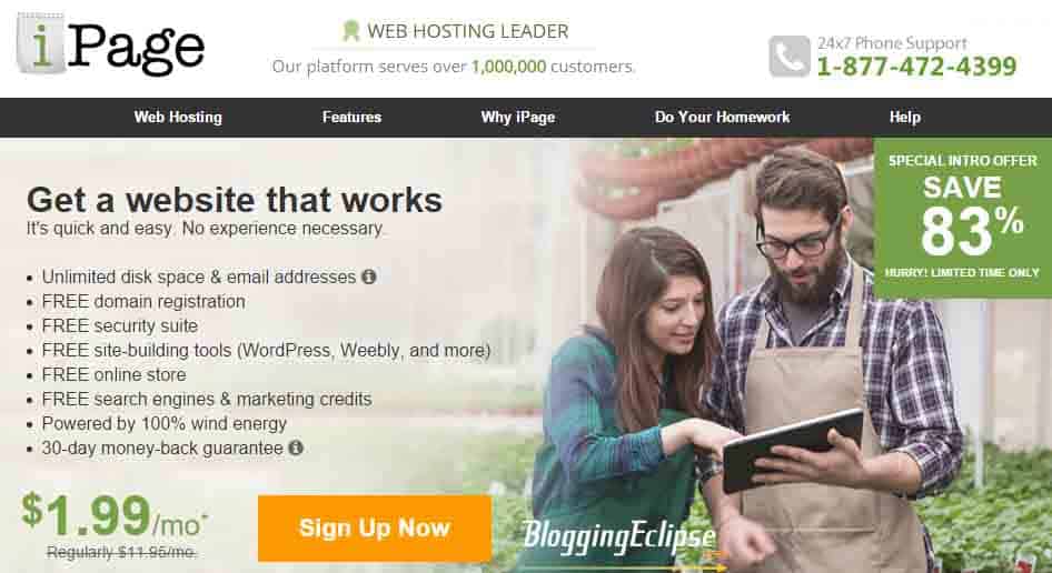 iPage Web Hosting: Coupon code (83% OFF + Free Domain): March 2024