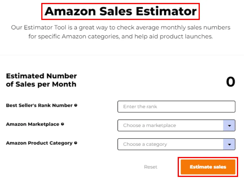 Jungle Scout Sales Estimator