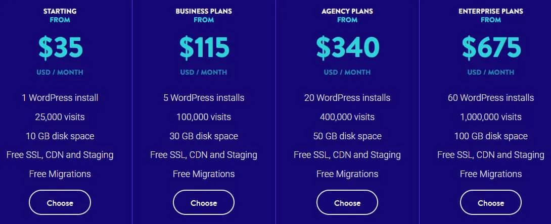 Kinsta WordPress Hosting Pricing